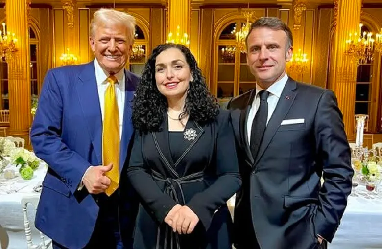 Donald Trump, Vjosa Osmani, Emmanuel Macron